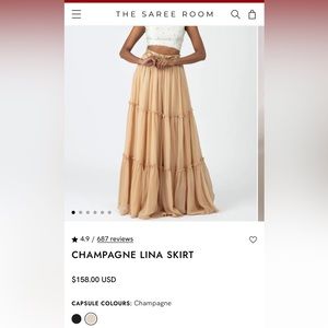 SAREE ROOM champagne Lina skirt XS